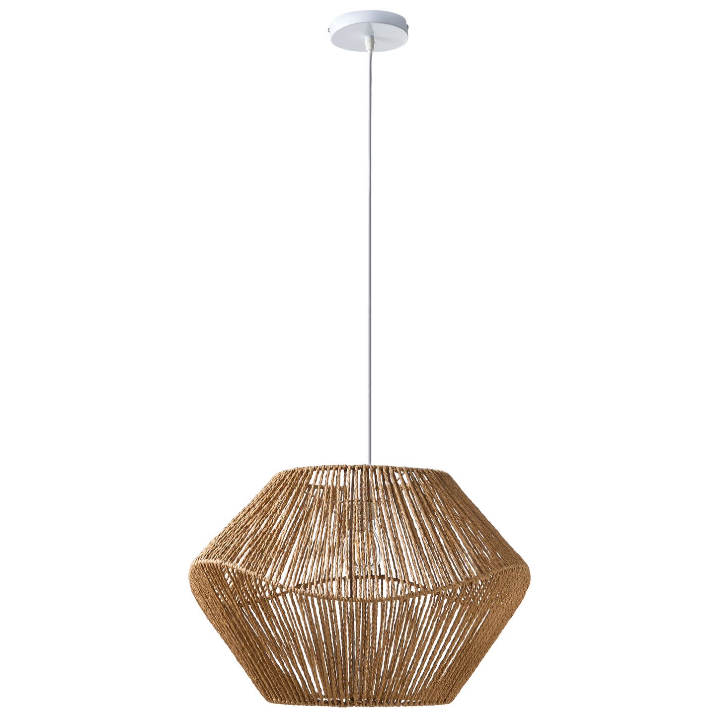 Pendant Lamp Paper Rope Natural Plaited Shade Boho