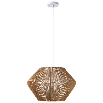 Pendant Lamp Paper Rope Natural Plaited Shade Boho