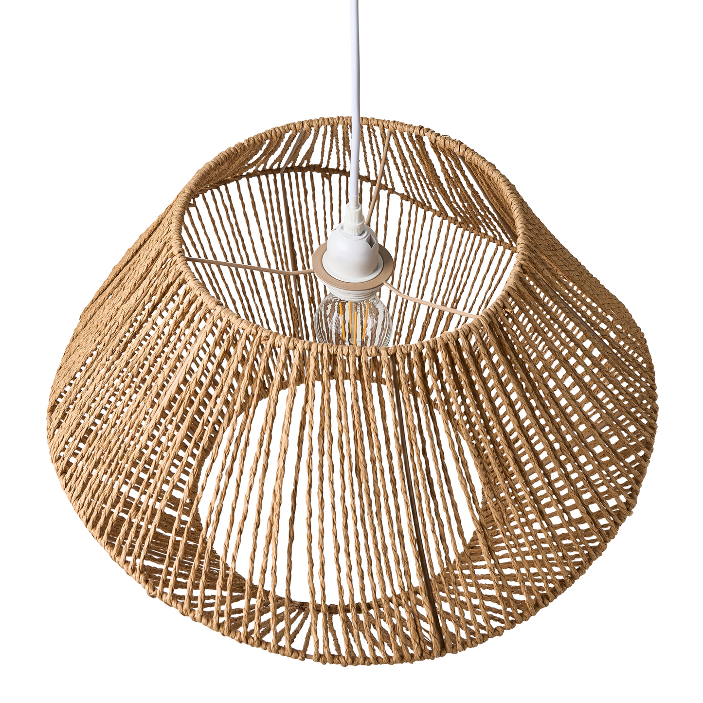 Pendant Lamp Paper Rope Natural Plaited Shade Boho