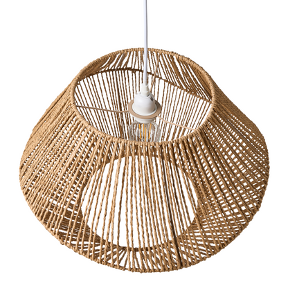 Pendant Lamp Paper Rope Natural Plaited Shade Boho