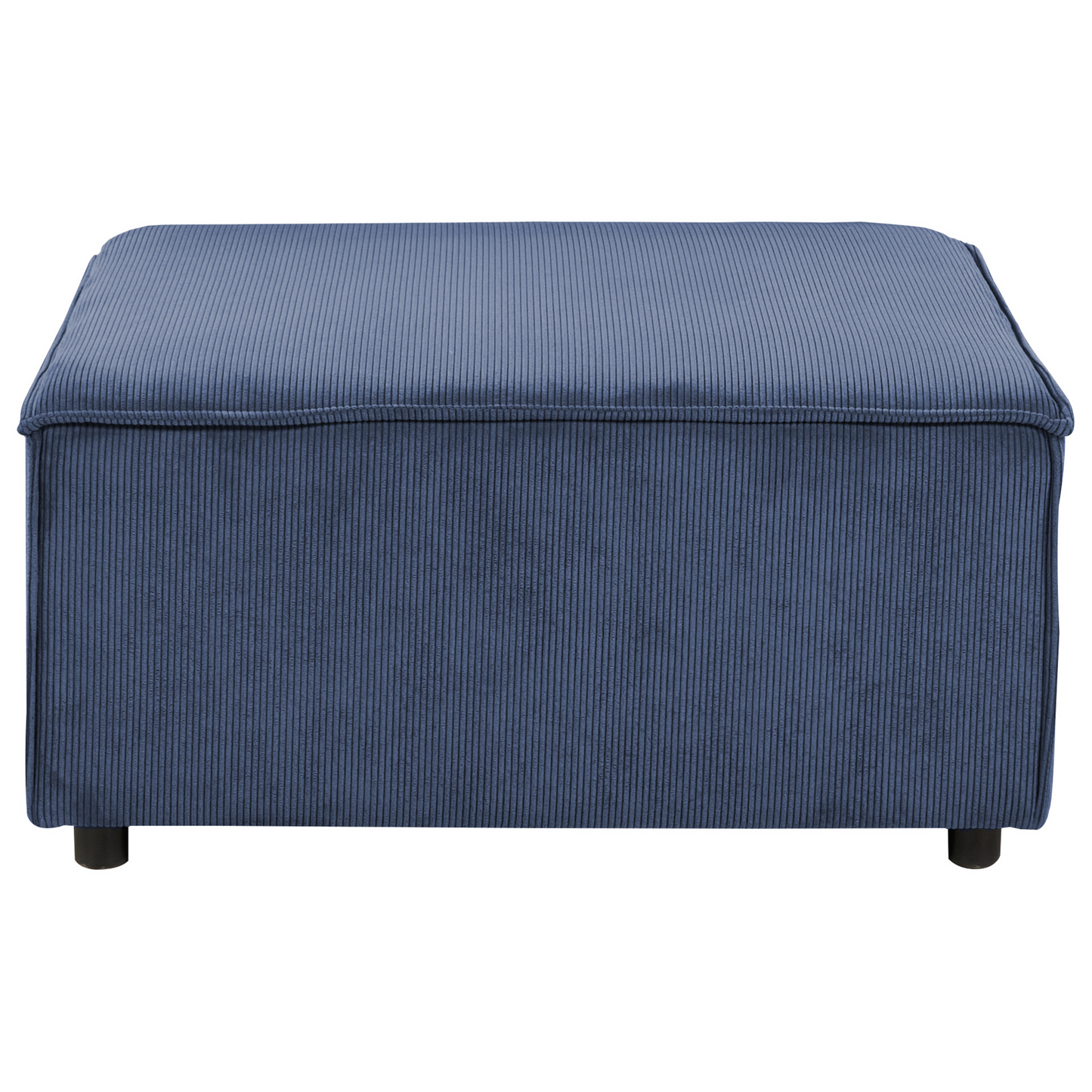 Element Dark Blue Corduroy Ottoman Footstool With Black Legs