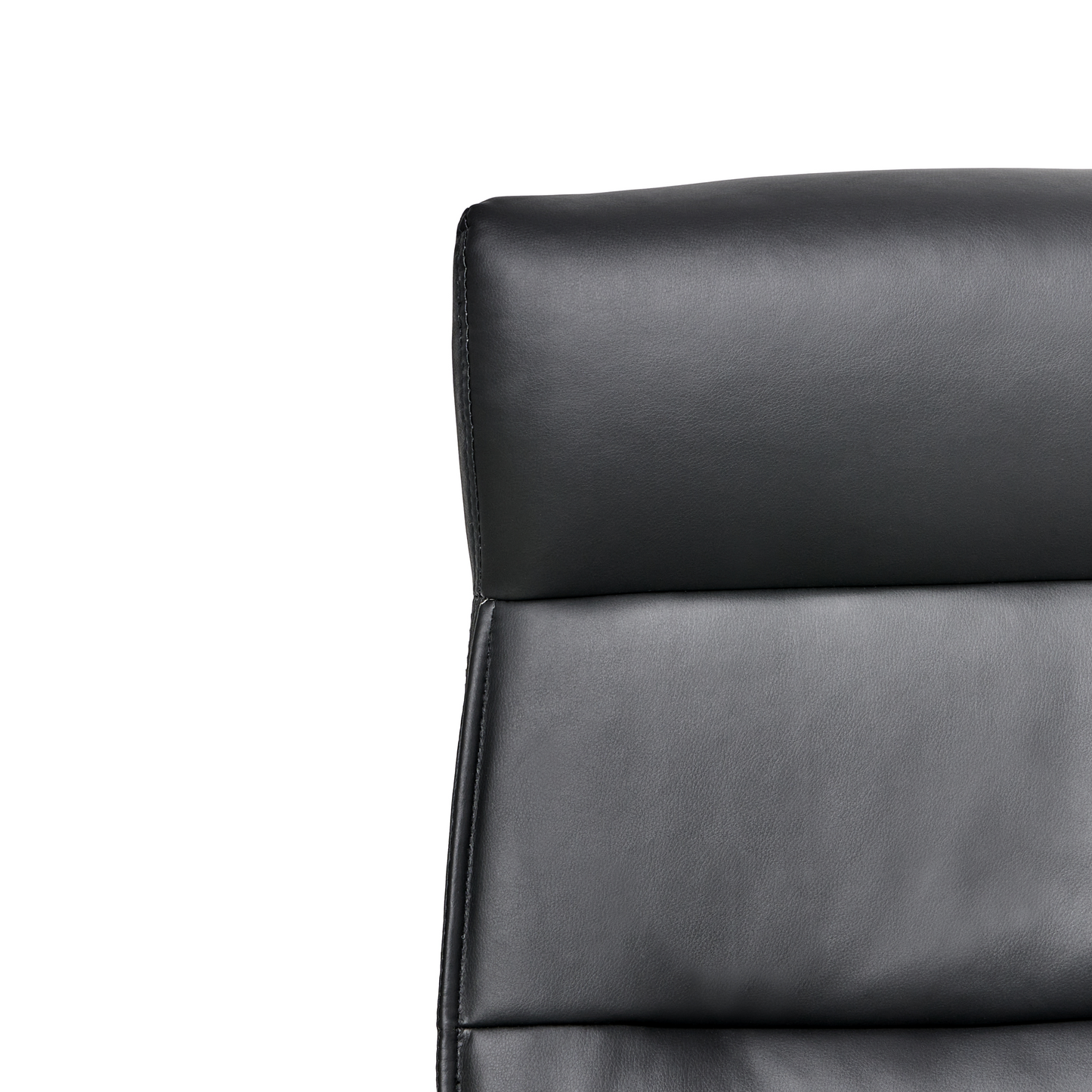 Executive Office Chair Black Faux Leather Swivel With Adjustable Height And Armrests For Home Office