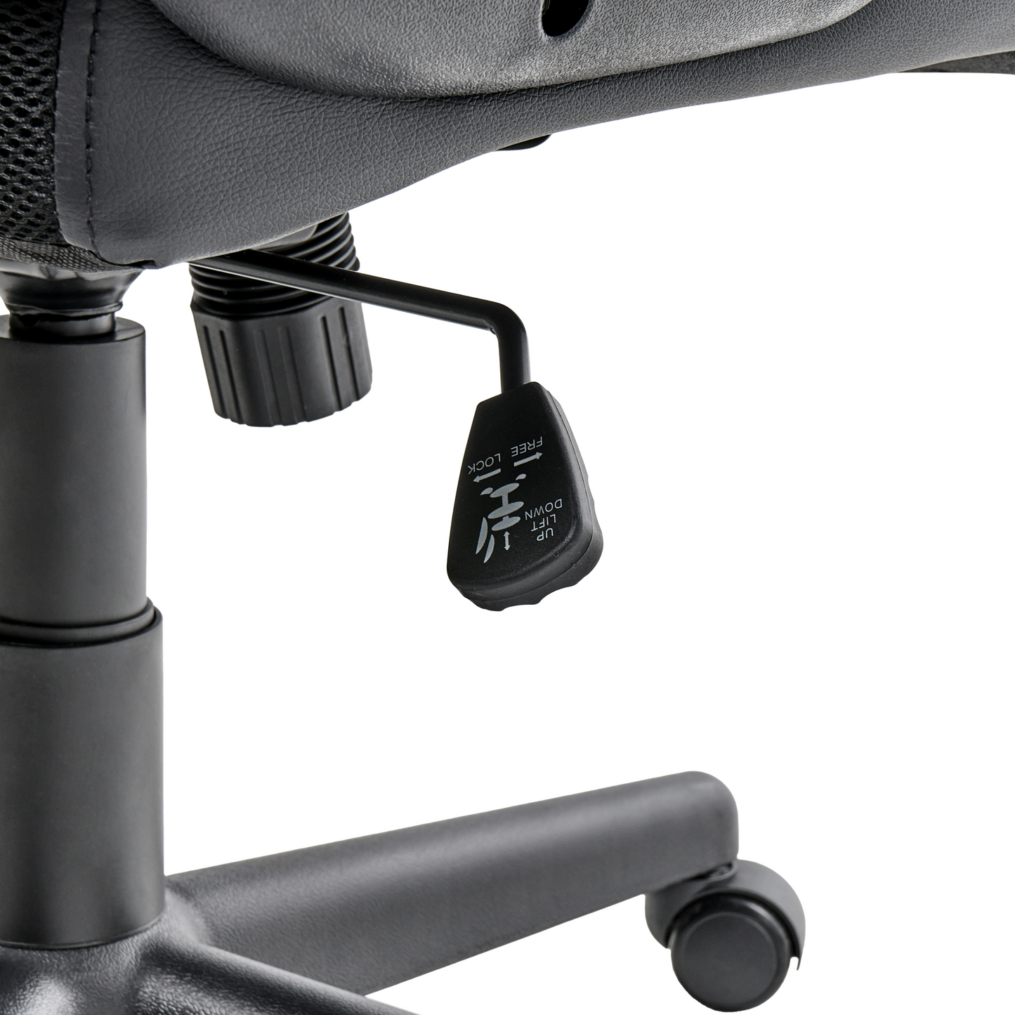 Executive Office Chair Black Faux Leather Swivel With Adjustable Height And Armrests For Home Office