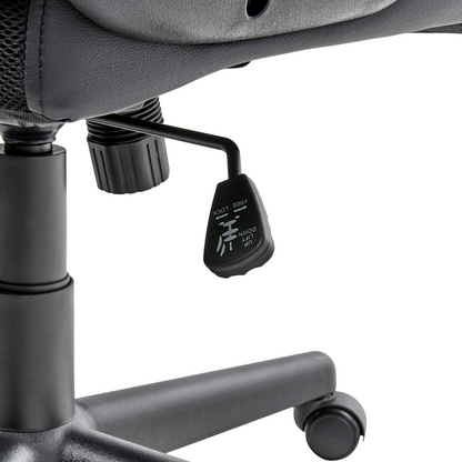 Executive Office Chair Black Faux Leather Swivel With Adjustable Height And Armrests For Home Office