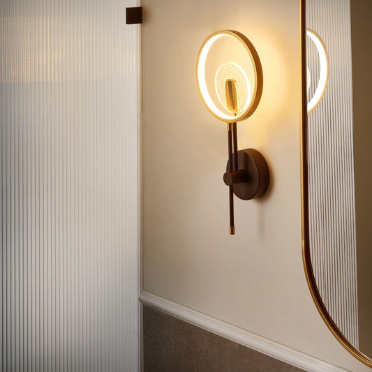 Wall Lamp Gold Silicone Black Metal Base Modern Design for Bathroom and Living Room