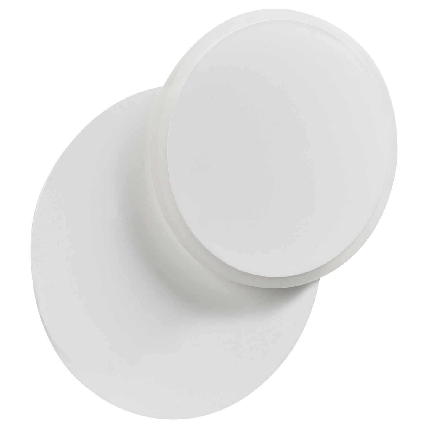 Lighting Set Of 2 Matte White LED Round Shade Wall Lamps