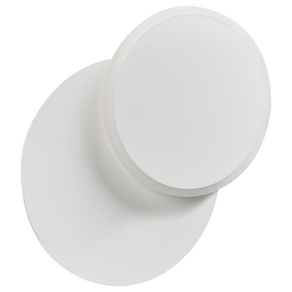 Lighting Set Of 2 Matte White LED Round Shade Wall Lamps