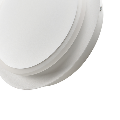 Lighting Set Of 2 Matte White LED Round Shade Wall Lamps