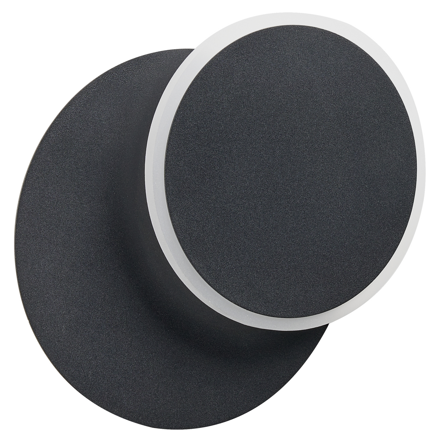 Set of 2 LED Wall Lamps Black Matte Round Shade Adjustable