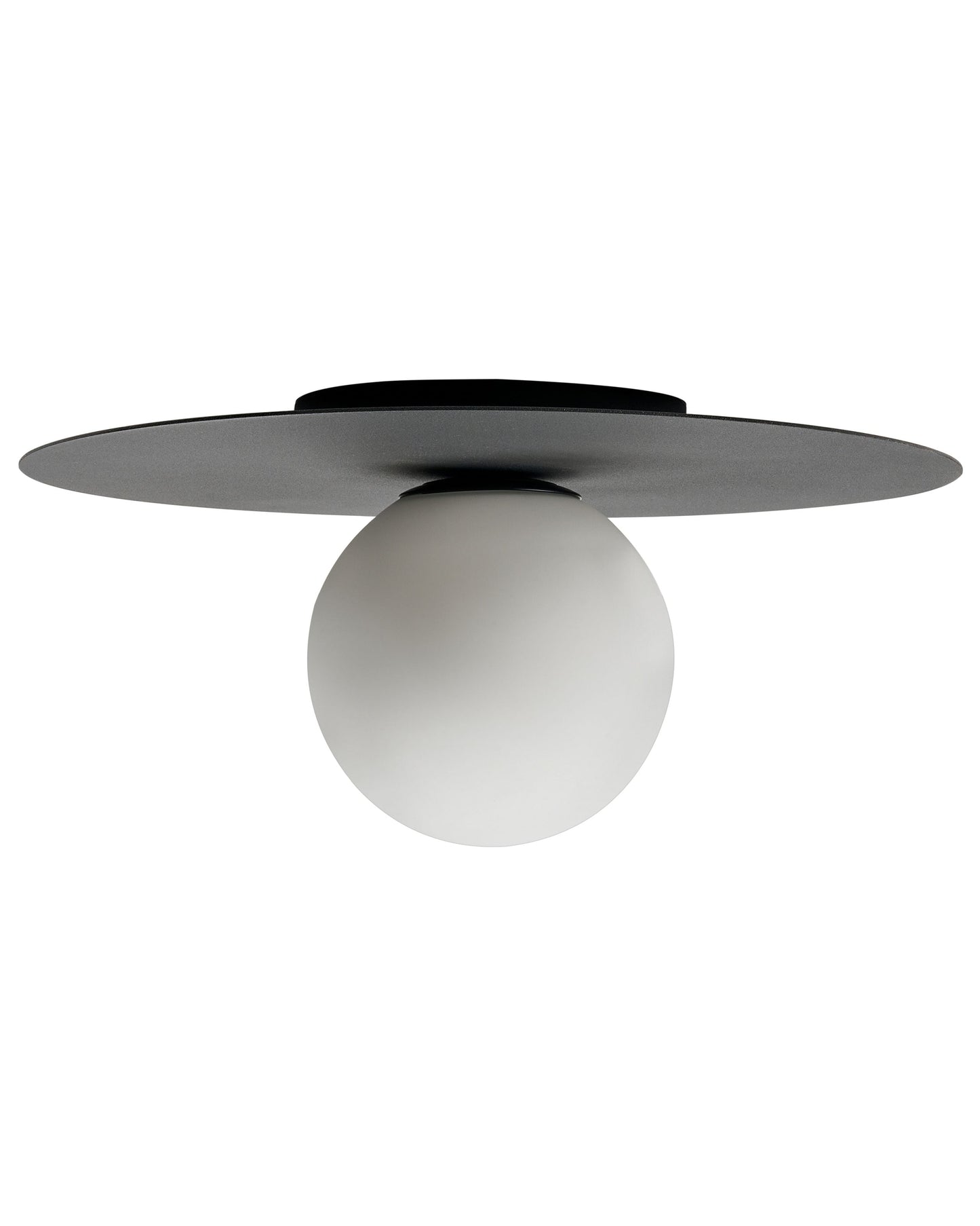 Ceiling Lamp Black Metal Flush Mount Round Modern