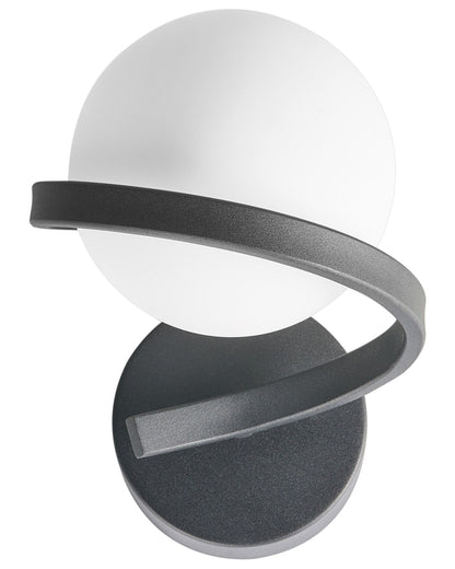 Wall Lamp Black Metal Base Glass Shade Elegant Minimalist