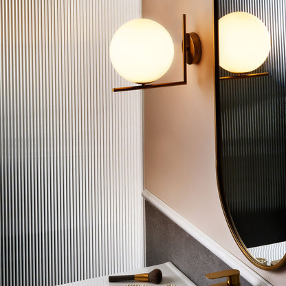Gold Wall Lamp With Metal Base And Acrylic Shade