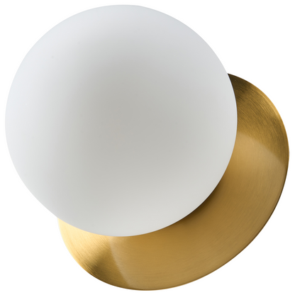 Set of 2 Gold Metal Base Wall Lamps With Glass Shade