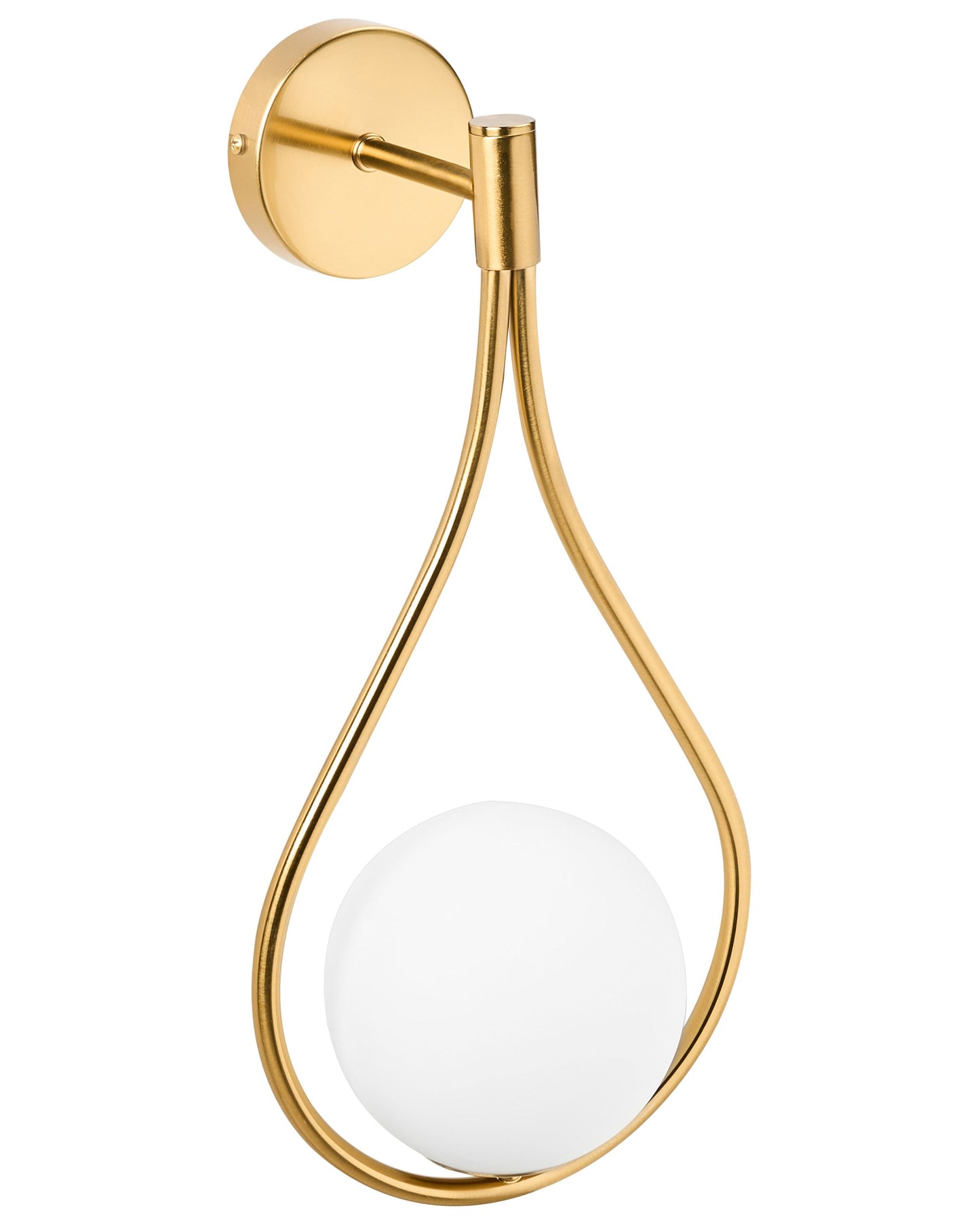 Wall Lamp Gold Metal Base Glass Shade Elegant Tear Form Modern Glam Lighting