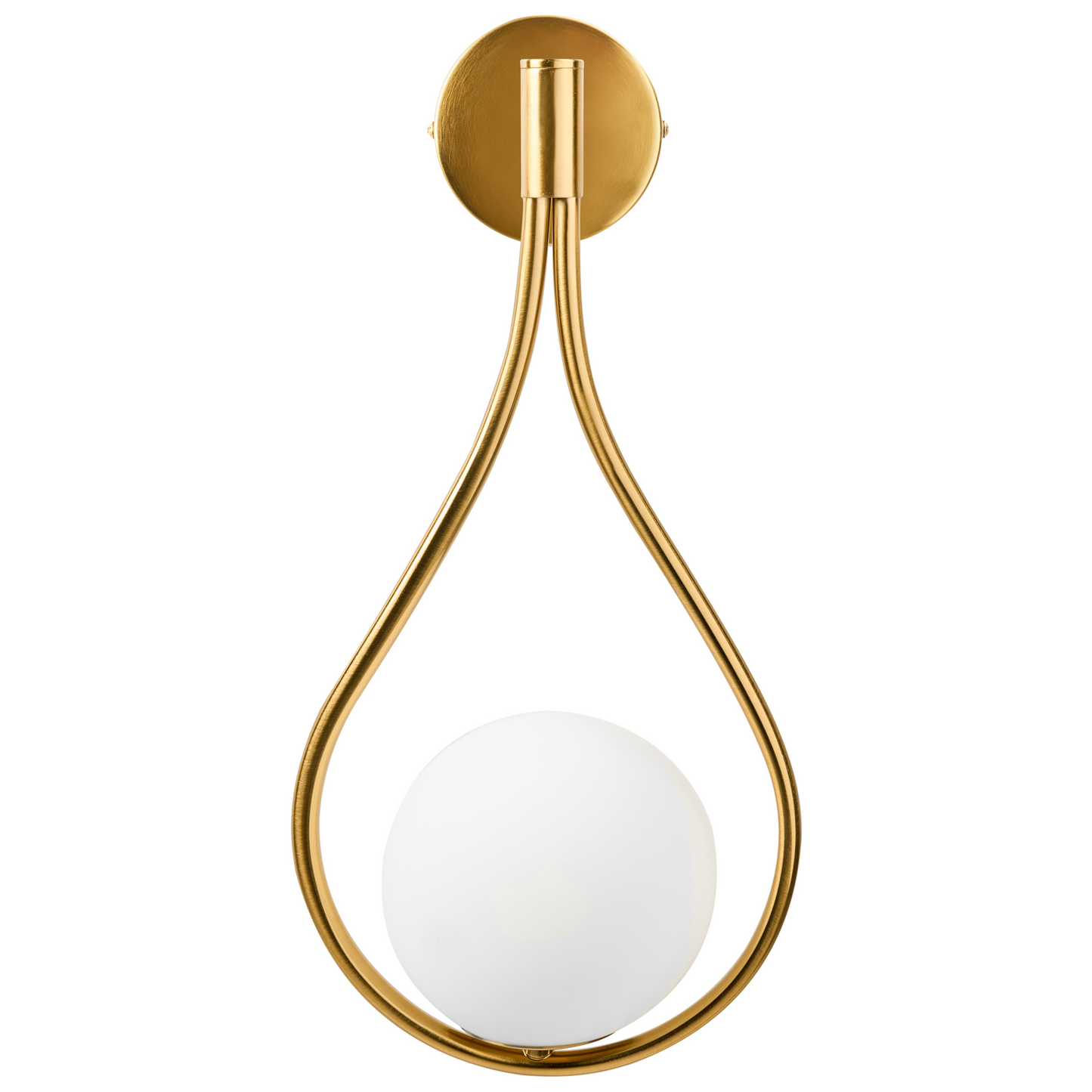 Wall Lamp Gold Metal Base Glass Shade Elegant Tear Form Modern Glam Lighting