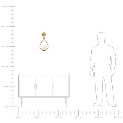 Wall Lamp Gold Metal Base Glass Shade Elegant Tear Form Modern Glam Lighting