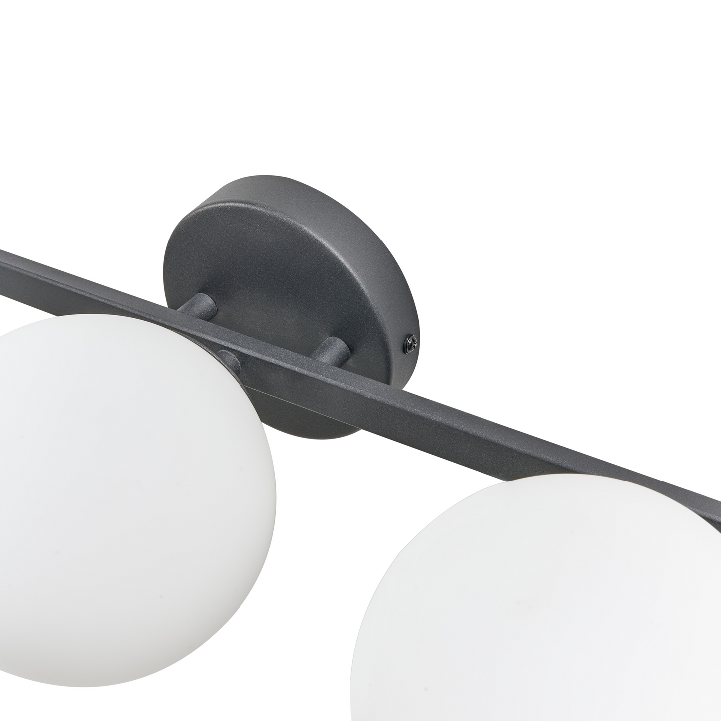Wall Lamp 3 Lights Milky Glass Shade Black Modern