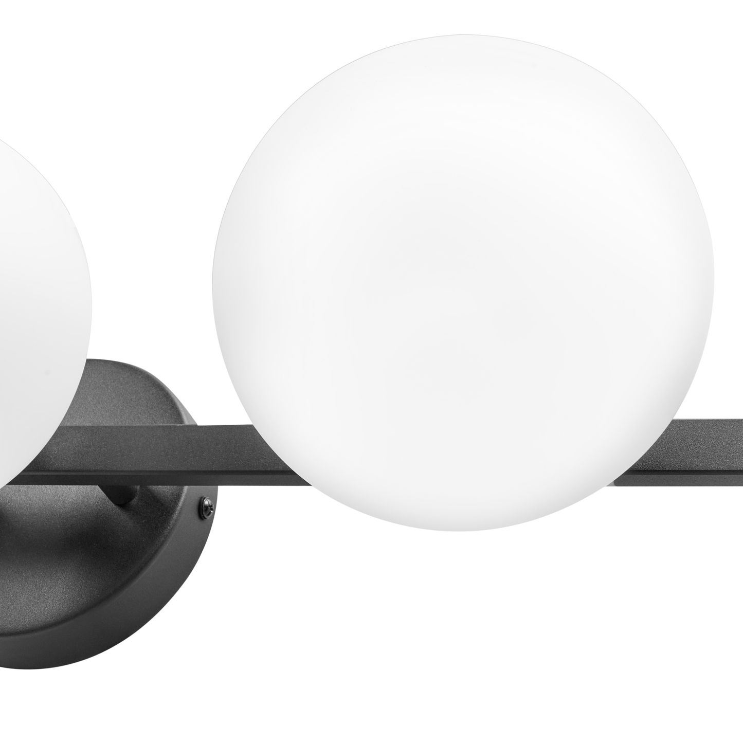 Wall Lamp 3 Lights Milky Glass Shade Black Modern