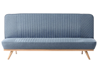 Sofa Bed Blue Fabric Upholstery 2 Seater Tufted Backrest Modern Design