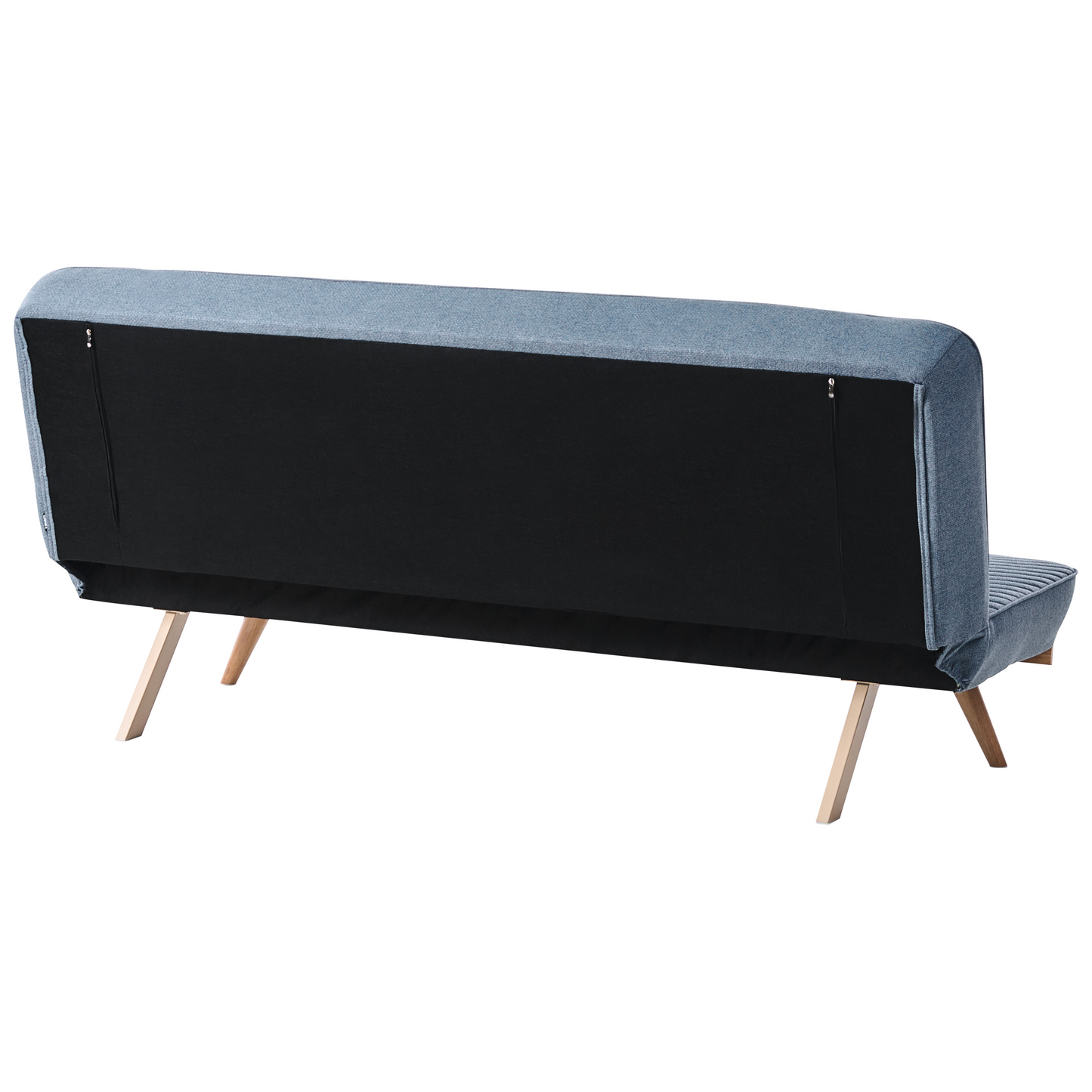 Sofa Bed Blue Fabric Upholstery 2 Seater Tufted Backrest Modern Design