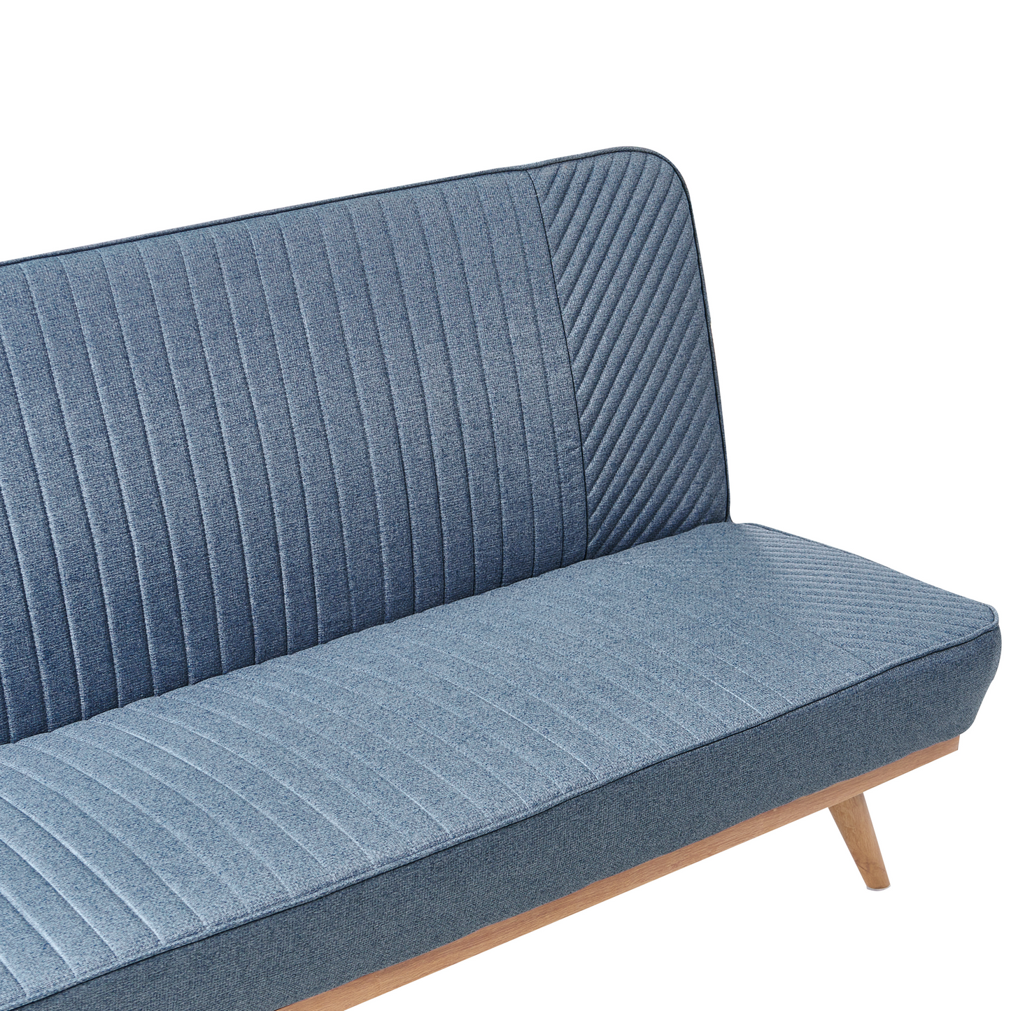 Sofa Bed Blue Fabric Upholstery 2 Seater Tufted Backrest Modern Design