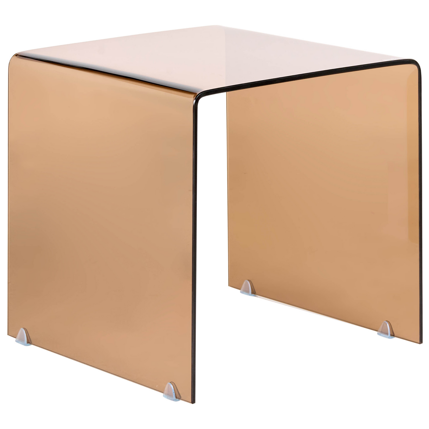 Side Tables 2 Brown Tempered Glass Rectangular Minimalist