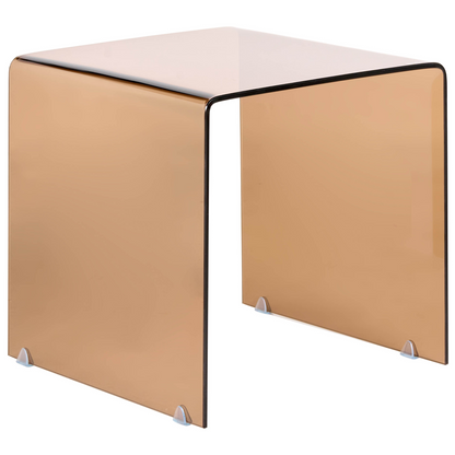 Side Tables 2 Brown Tempered Glass Rectangular Minimalist