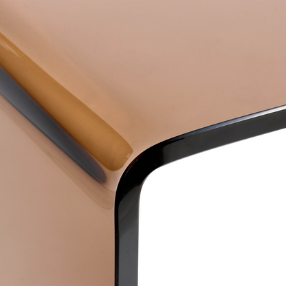 Console Table Brown Transparent Glass 90 x 30cm Minimalist Rectangular