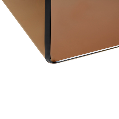 C-Shaped Side End Table Brown Glass 40 x 61cm