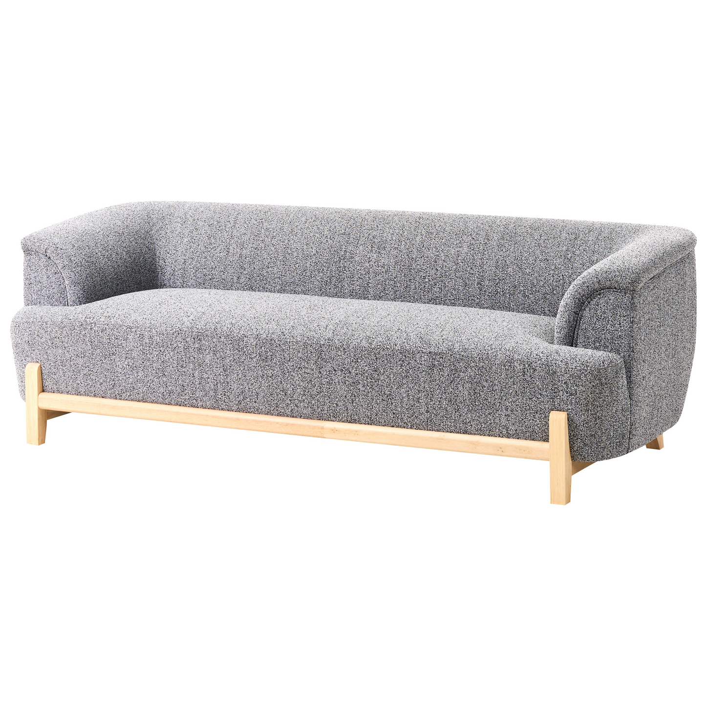 5 Seater Living Room Set Dark Grey Polyester Upholstery With Wooden Legs 2 Seater 3 Seater Modern Style