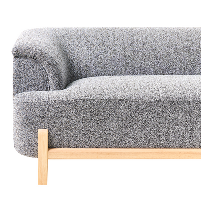 5 Seater Living Room Set Dark Grey Polyester Upholstery With Wooden Legs 2 Seater 3 Seater Modern Style