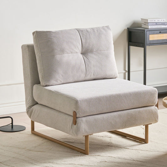 Off White Sofa Bed Chair For One With 5 Position Reclining Sleeper