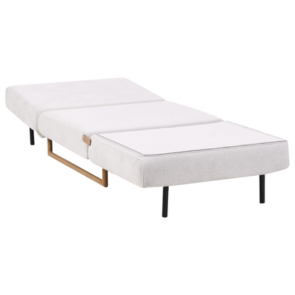 Off White Sofa Bed Chair For One With 5 Position Reclining Sleeper
