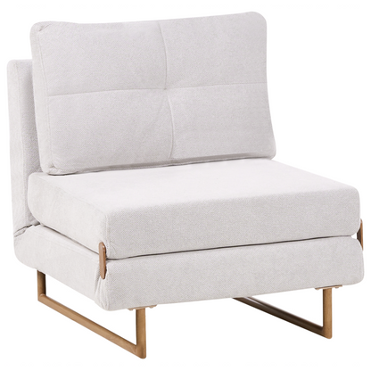 Off White Sofa Bed Chair For One With 5 Position Reclining Sleeper