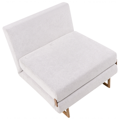 Off White Sofa Bed Chair For One With 5 Position Reclining Sleeper