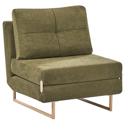 Sofa Bed Green Fabric Sleeper Armchair 5-Position Recline