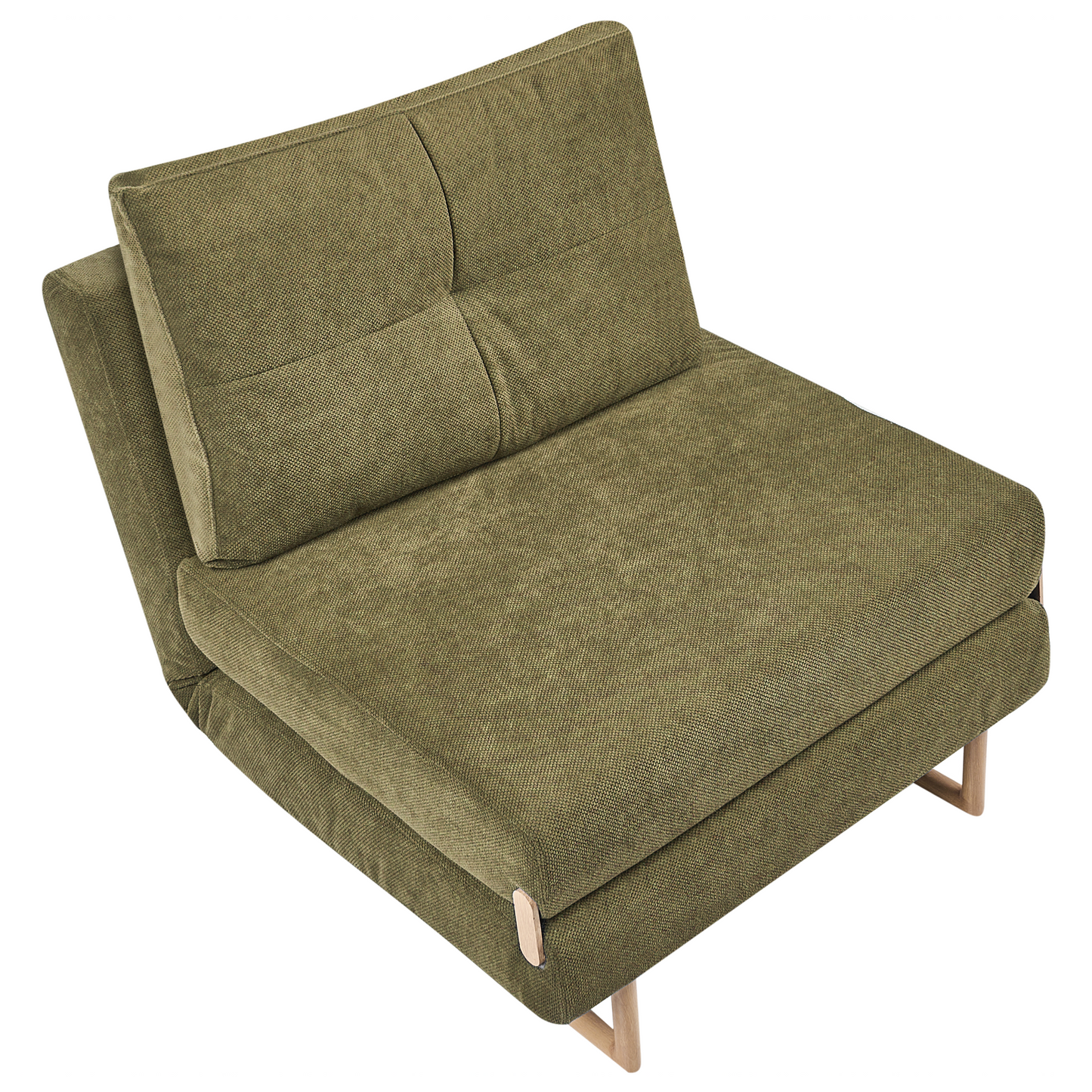 Sofa Bed Green Fabric Sleeper Armchair 5-Position Recline