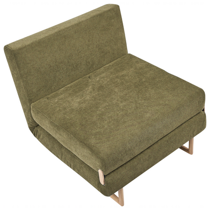 Sofa Bed Green Fabric Sleeper Armchair 5-Position Recline
