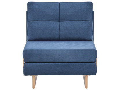 Single Sofa Bed Blue Fabric Fold-Out Sleeper Armchair