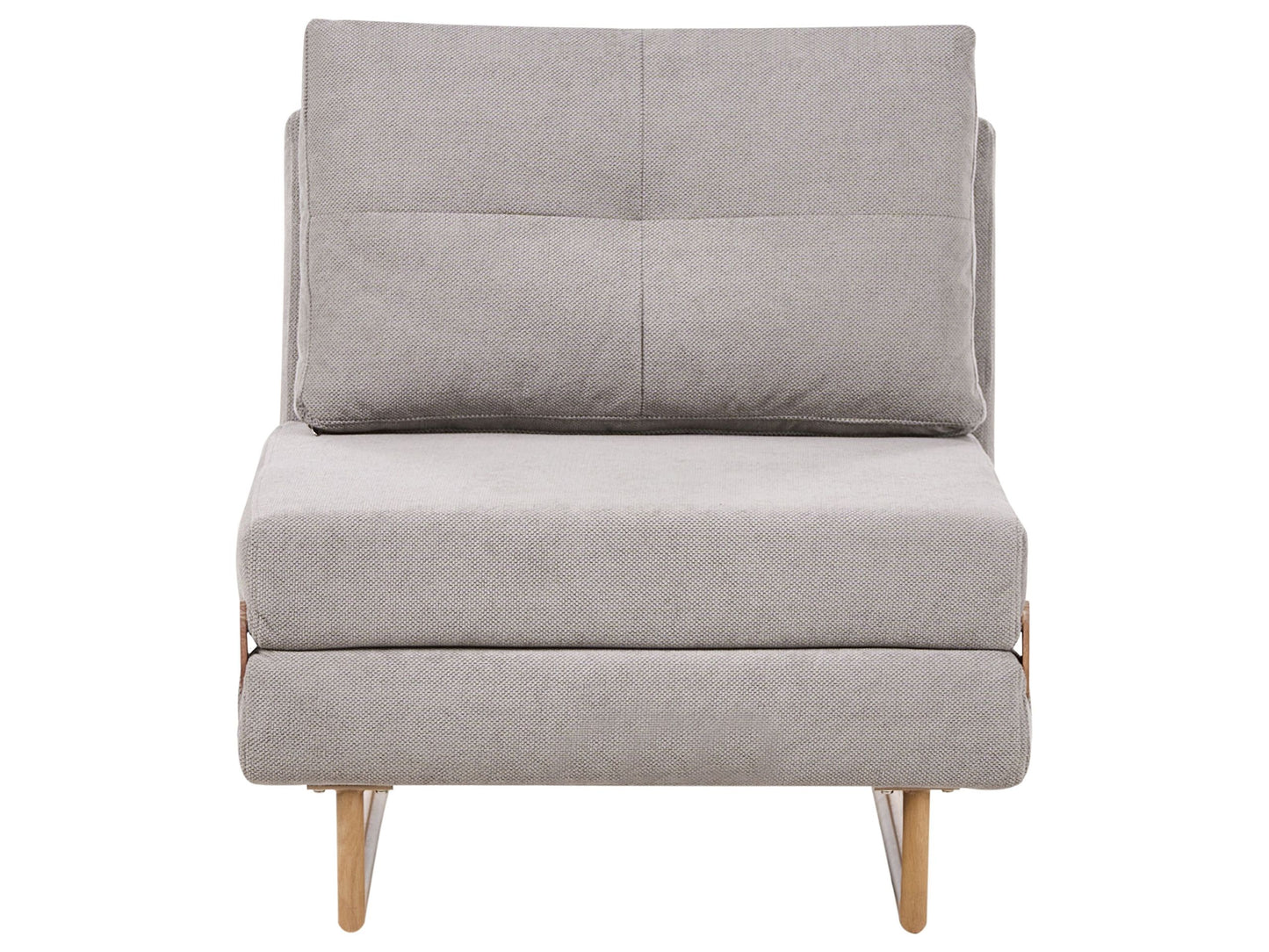 Single Sofa Bed Grey Fabric Fold Out Armchair