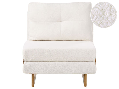 Off White Boucle Single Sofa Bed With Five Position Recline