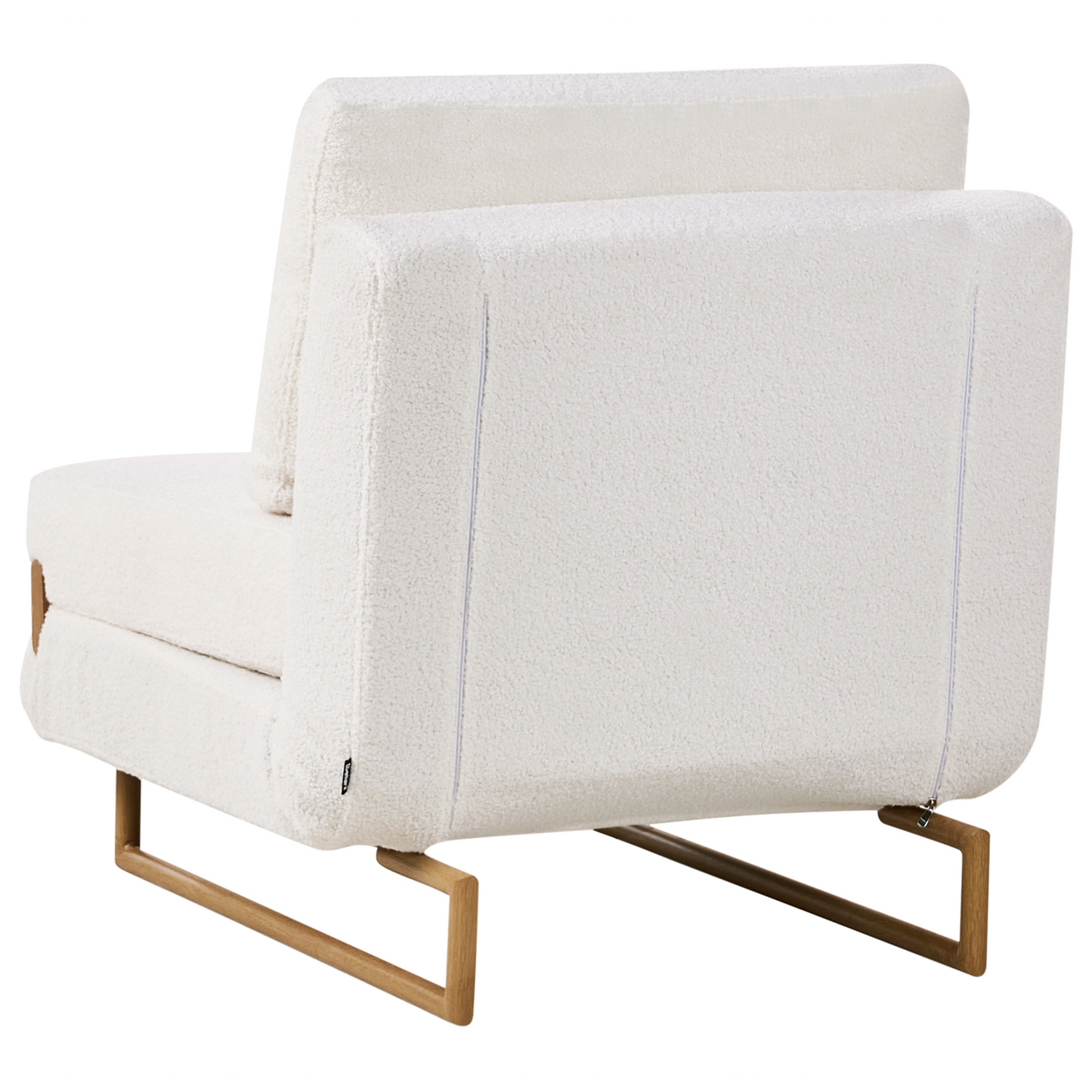 Off White Boucle Single Sofa Bed With Five Position Recline