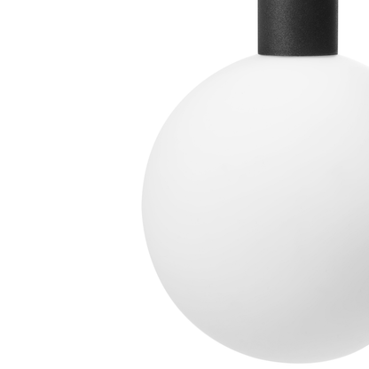 Pendant Lamp Black Metal Glass Three Light Modern Fixture