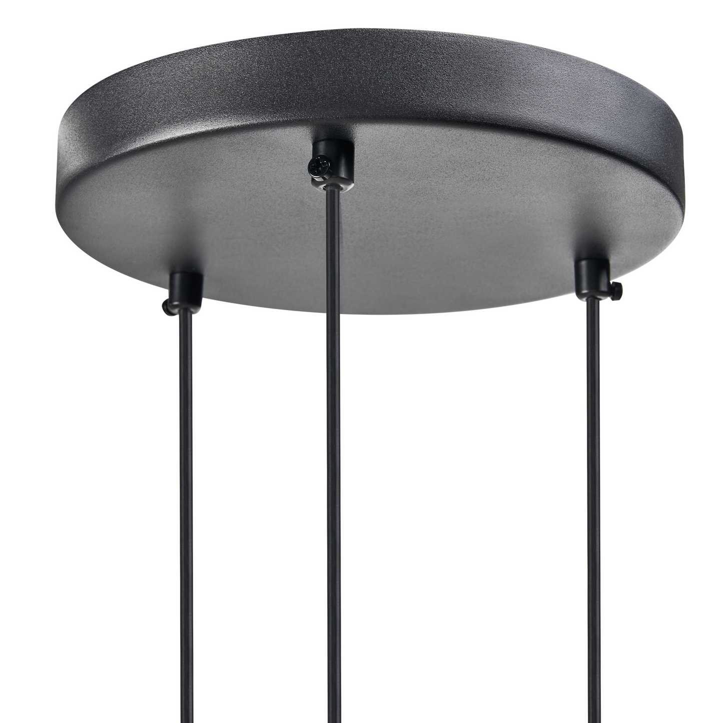 Pendant Lamp Black Metal Glass Three Light Modern Fixture