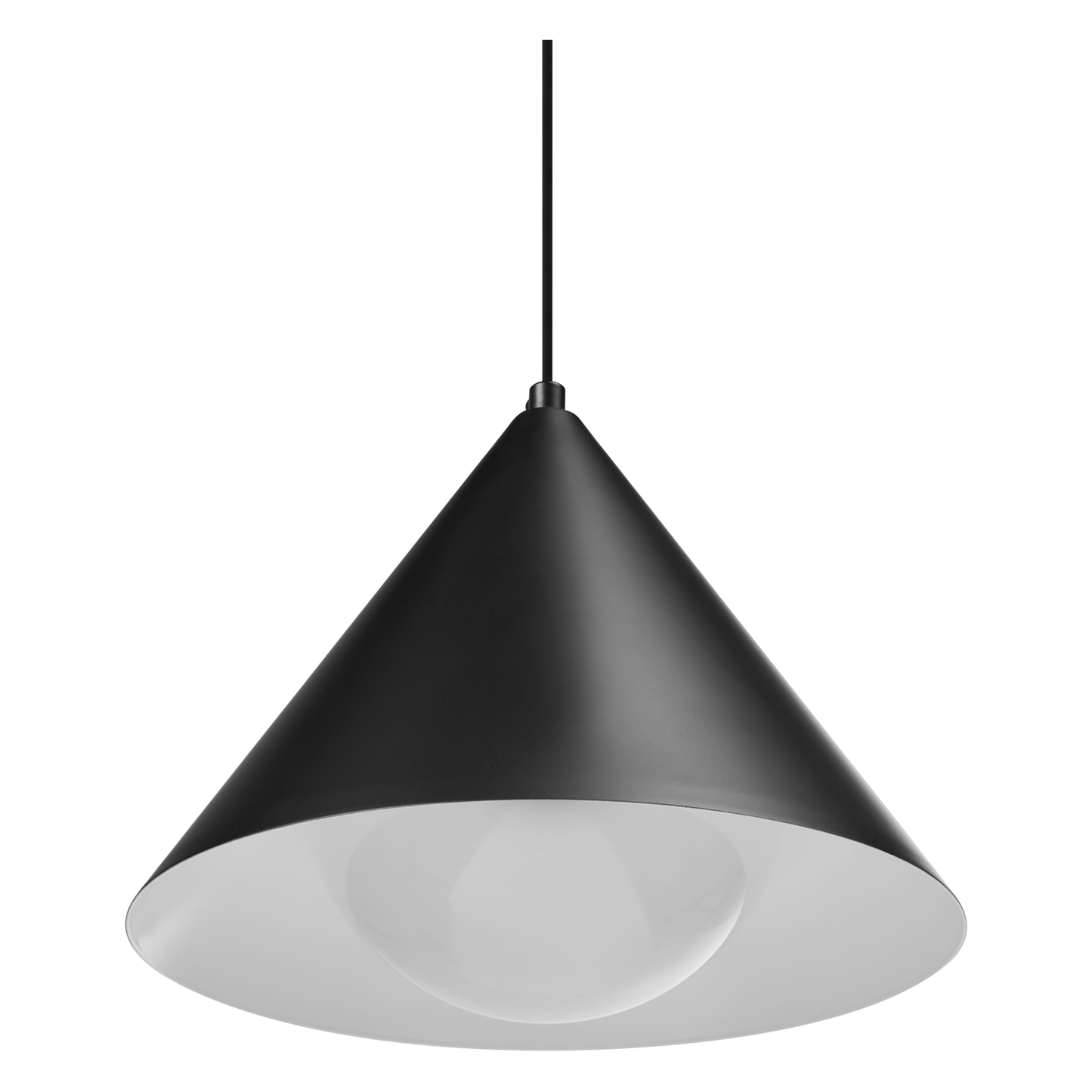 Pendant Lamp Black Metal Cone Modern Lighting Living Room
