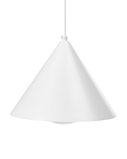 Pendant Lamp White Cone Modern Industrial Ceiling Light For Living Room And Dining Room