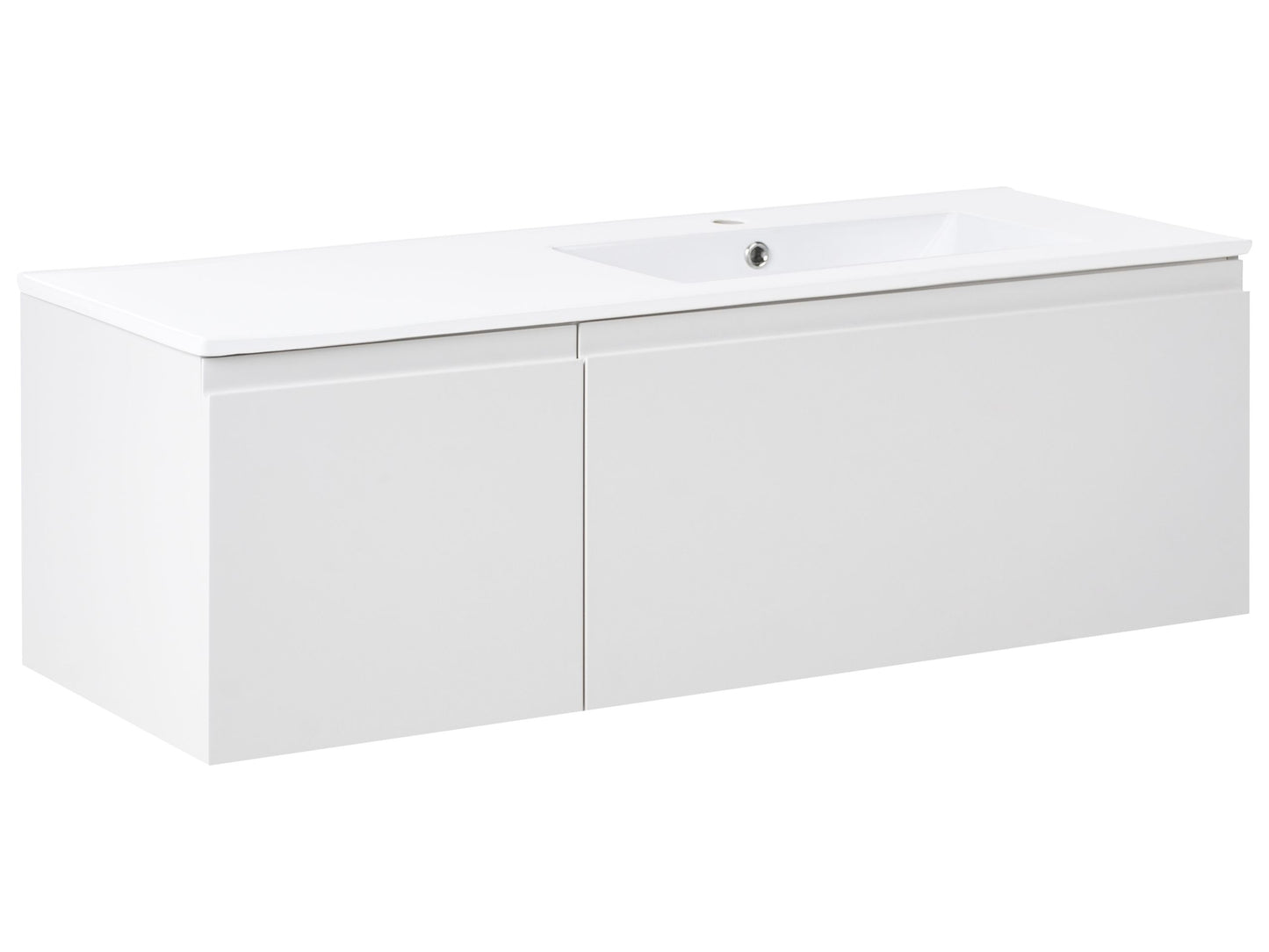 Wall Mounted Vanity With Basin Two Drawer 120cm Light Grey