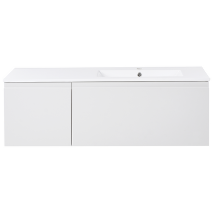 Wall Mounted Vanity With Basin Two Drawer 120cm Light Grey