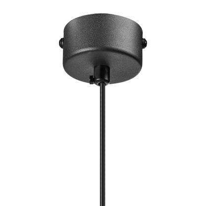 Pendant Lamp Black Metal Modern Hanging Light With Warm LED For Living Room