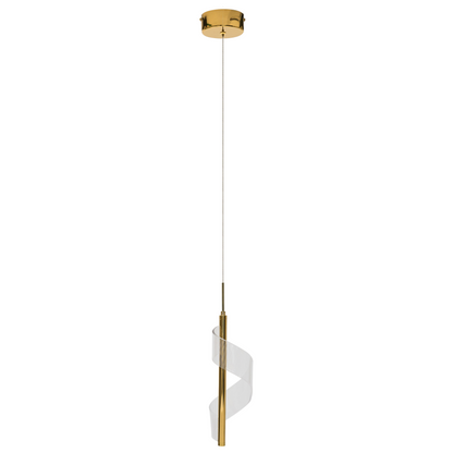 Gold Spiral Pendant Lamp LED Hanging Light For Living Room